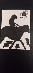 G.A.Titan Acrylic Painting IMPRESSIONISM Cowboy Art Man on horse Art Work