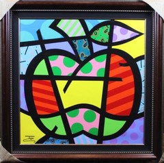 „GREEN APPLE II“ BY JOZZA – FRAMED ORIGINAL ACRYLIC PAINTING ON CANVAS! PERFECT