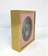 Trudy Quigley 3D Hummingbird Floral Framed Art Pink Gold Shadow Box