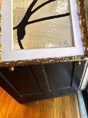 5×7 Ornate VTG gold frame featuring an Asian-inspired abstract Acrylic Painting