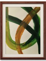 Abstract Green Impressionist Original Wall Art 14X11 Paper Acrylic