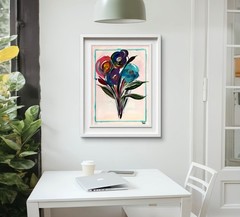 WS original flowers for mom hand painted 12X16 canvas abstract modern fine art
