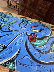 OCTOPUS Original Graffiti Art Acrylic Painting on Canvas Panel 11” x 14”