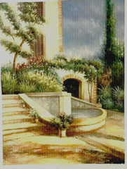 Original Oil Painting „Garden Scene“ Vertical Image Size 3 feet by 4 feet 