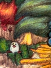 Original Oil Pastel Fantasy Landscape Donna Crotchett 1980 Signed Matted/Framed