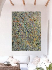 Jackson Pollock Style Giant Canvas Painting 84”X62” (7 Foot) Abstract Modern XL