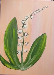 Lily of the Valley Original Painting 11×14 Acrylic Canvas Floral Spring Art