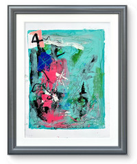 Abstract Art „Starz“ Original Acrylic 18×24 inch Painting on Gallery Paper