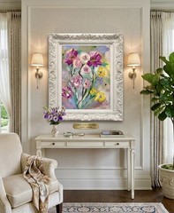 12×16 Acrylic Abstract impressionist Roses Painting – Handmade Canvas