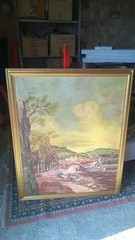 Nardi 1973 ‚Bucolic Landscape‘ Oil Painting On Canvas 110 X 90 Cm