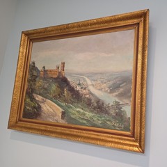 Original Oil Painting Heidelberg Castle Germany Signed Beling 34 x 25 landscape