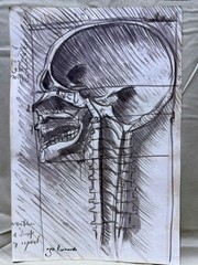 LEONARDO DA VINCI drawing and painting on old paper signed stamped vintage