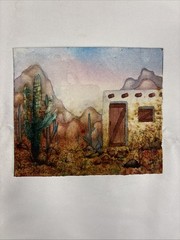 Set Of 8 Southwest Style Water Color Paintings 3×3 To 5×5 In Size Original