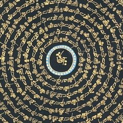 OM MANI PADME MANTRA MANDALA ORIGINAL TIBETAN THANGKA PAINTING WITH SILK BROCADE