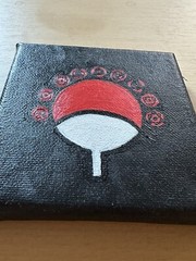 4×4 Inch Uchiha Clan Emblems Acrylic Painting on Stretched Canvas