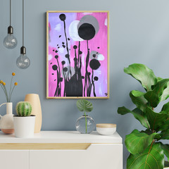 Contemporary Organic Abstraction 11×14 Multi-Colored Hand Painted Paper #1