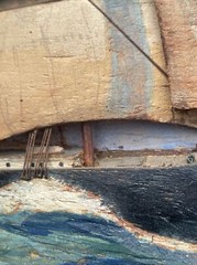 TACKABERRY ANTIQUE DIORAMA NAUTICAL PAINTING SCULPTURE WOOD CARVING SEATTLE OLD