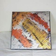 Original Abstract Acrylic Painting (See Video) On Canvas Gold Copper 12×12