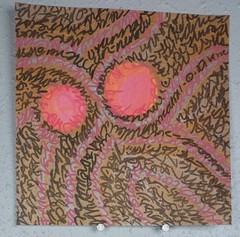 ‘Letters 21′ Tristan Reasor Original Abstract Painting Acrylic 6×6 SHLERM ARTS