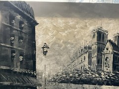 Caroline Burnett oil painting Black & White