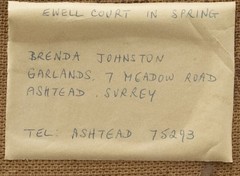 Brenda Johnstone – Framed 20th Century Oil, Ewell Court in Spring