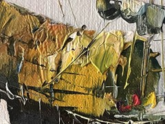 Oil on Canvas P. Wong Signed Chinese Junk Boats – 39.5”x27.5”x1 3/4”