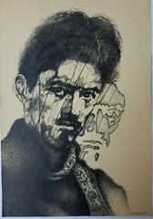 Painting by Aldo Menéndez ¨ Sandor Petofi¨ 1975. Certificate of authenticity