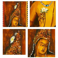 Traditional Original Sri Lanka Historical Men Murals Longer Art Banner Paint NEW