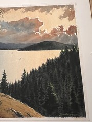 QUINTEN GREGORY Original Watercolor Painting Of Coeur D’alene Idaho -38×30”
