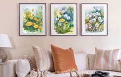 Original brand new watercolor still life ”A story of dandelions ” $200 art