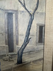 Vtg 60s Milburn Porter Mid Century Original Oil Painting Girl Burro Donkey Frame