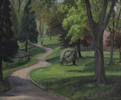 Brenda Johnstone – Framed 20th Century Oil, Ewell Court in Spring