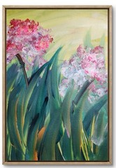 Flowers Original Art 14X11 Paper Abstract Colorful Hand Painted