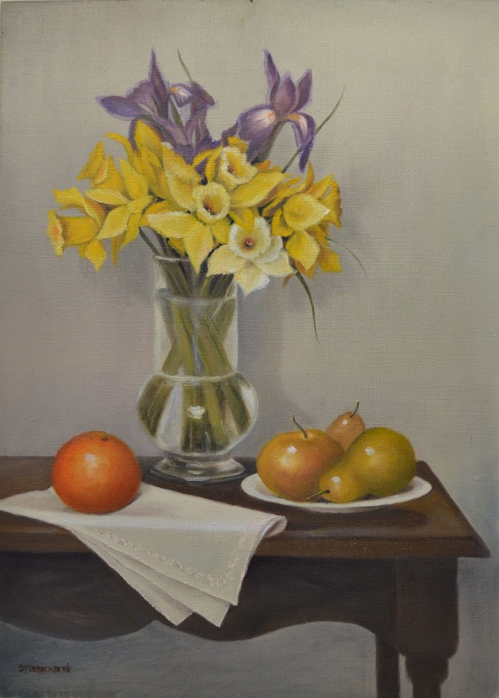 Spring Still Life by Danutė Virbickienė Original Oil Painting 44×61 cm