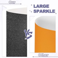 20 Sheets Black Glitter Cardboard Paper 12×12 Inch Glitter Paper Cardboard High G…