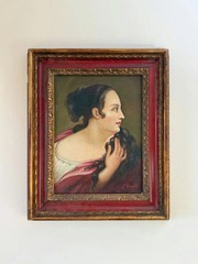 Vintage Oil Painting Portrait „Elegant Profile“ Original Medium Art