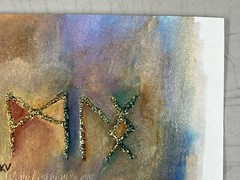 Mixed Media Painting Ink Metallic Powders and Dyes Kathryn Vaughn Fertility Flow