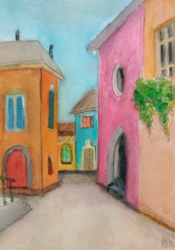Original Watercolor Painting R Baker-Kates „Siesta“ Color Study Fauvism…