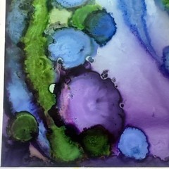 Beautiful , Unique , Original Hand Made -Alcohol Ink Painting on Plastic Resin