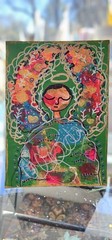 Original Abstract Wisdom Angel Painting 5×7 Soulful Series Whimsical Spiritual