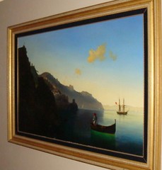 IVAN AIVAZOVSKY AMALFI COAST ITALY 4′ OIL PAINTING SEA LANDSCAPE BOAT RUSSIAN