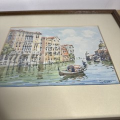 Toni Orsini Venice Canal Watercolor Painting – Signed Vintage Italian Art Framed