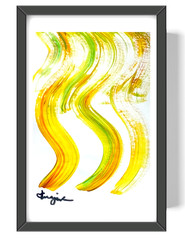 Guajardo Warm Sun Rays 9X6 Paper Unique Abstract Expressionism