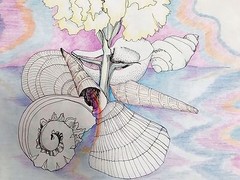 Abstract „Shells“ Drawing/Painting By Joyce Huntington Denver Colorado