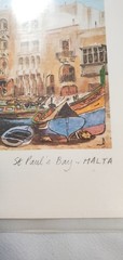 Pair of Vintage 11.5 X 8.5 Watercolor pictures of Malta by ARTIST FREE SHIPPING