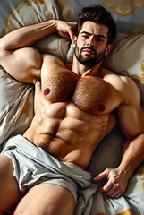 Original gay LGBTQ art giclée painting „Antonio 1“ artist signed & numbered