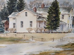 Hudson Ohio Listed Hilary H. Sheeter 1930-2018 Original Watercolor Mansion House