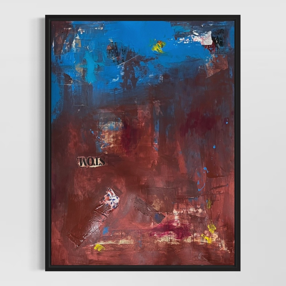 Original Mixed Media Abstract Art Painting 18×24 “Aluminum“ Signed