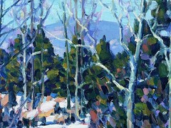 Impressionist Woodstock December landscape John W Bentley 1880-1951, listed NY