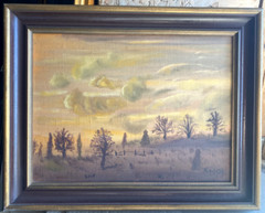 Oil Painting Landscape Sky Evening Atmosphere Sunset Anita Möck Signed